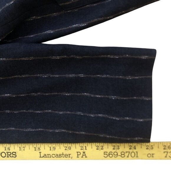 VTG Jaeger London Pinstripe Wool Skirt Suit Set Womens Sz 12 Timeless Menswear - Picture 13 of 16